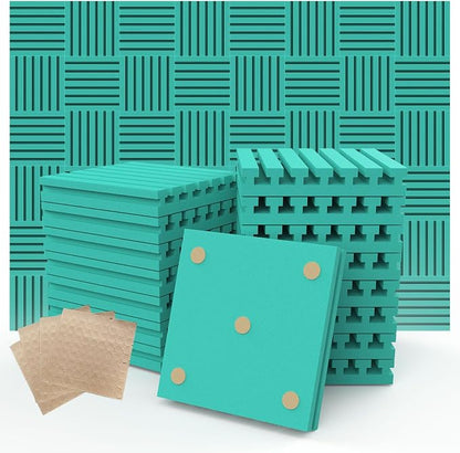 Sound Proof Foam Panels for Walls， 1" X 12" X 12" Acoustic Foam Panels by HEROADNCKFOAM