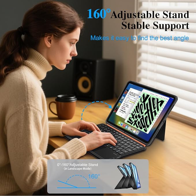 Keyboard Case for iPad Air 11 inch M3 M2&Pro 11, Magnetic Detachable iPad A16 - Image 6
