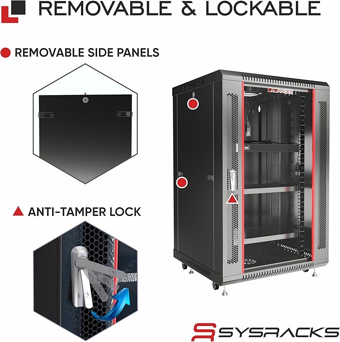 15U Wall Mount Server Rack Cabinet – 19" Network Rack Enclosure, PDU & 2 Shelves - Image 5