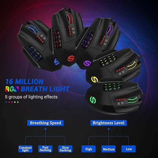 UtechSmart Venus Gaming Mouse RGB Wired, 16400 DPI High Precision Laser - Image 2