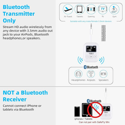 1Mii Bluetooth Transmitter for Airplane, Airplane Travel Essentials, Aptx Low - Image 8