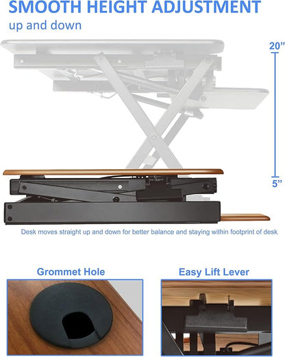Rocelco 46" Large Height Adjustable Standing Desk Converter - Image 2