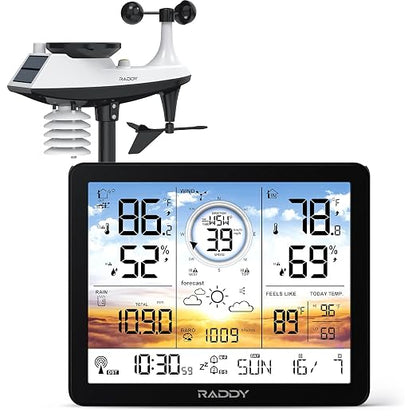 Raddy AG7 Weather Station Wireless Indoor Outdoor Thermometer, 7.4'' Digital by Raddy