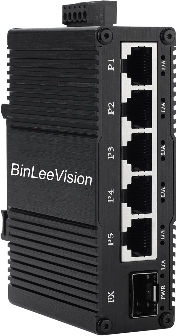 Industrial Mini Gigabit Ethernet Switch 5-Port RJ45 10/100/1000BASE-T+1-Port by Unknown
