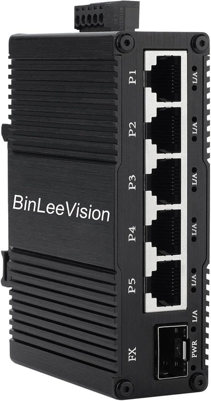 Industrial Mini Gigabit Ethernet Switch 5-Port RJ45 10/100/1000BASE-T+1-Port by Unknown