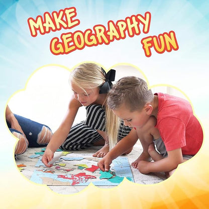 GeoToys GeoPuzzle, Country-Shaped Jigsaw Puzzles Set of 6, Geography Puzzle - Image 2