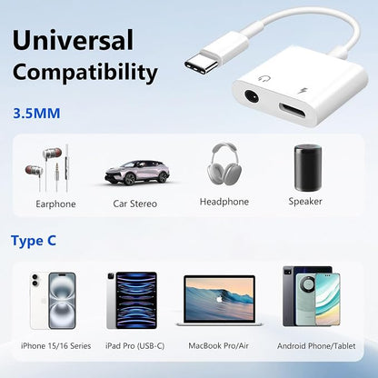 Seulliya USB C to 3.5mm Headphone Jack and Charger Adapter, 2-in-1 Audio & Fast - Image 7