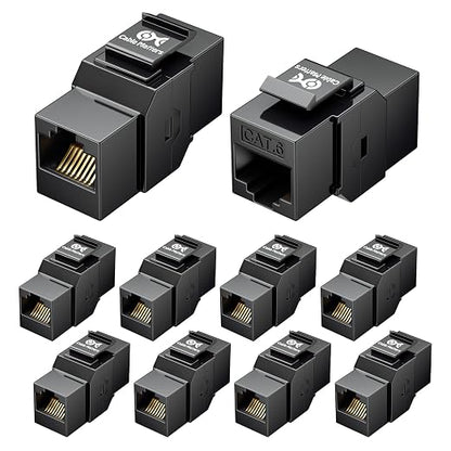 Cable Matters 10-Pack 10Gbps Cat6 Keystone Coupler, RJ45 Keystone Jack by CableMatters