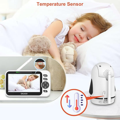 OKAIDI Video Baby Monitor with 4 Cameras, 30H Battery and 1000ft Range - Image 5