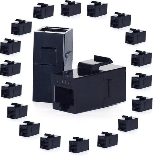 20 Pack RJ45 Coupler, Ethernet RJ45 Keystone Jack Cat6 Coupler Female to Female by VANDESAIL
