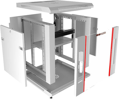 15U Wall Mount Server Rack Cabinet – 19" Network Rack Enclosure, PDU & Shelf - Image 6