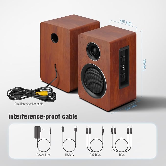 Computer Speakers for Desktop PC, Active Bookshelf Speaker - Image 7