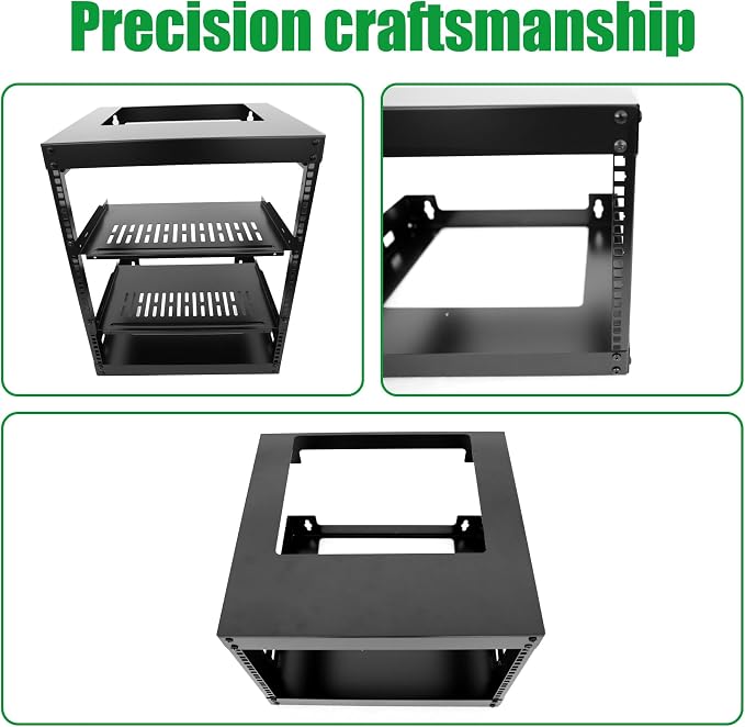 12U Wall Mount Open Frame 19 Inch Server Equipment Rack Wall Mountable Heavy - Image 5