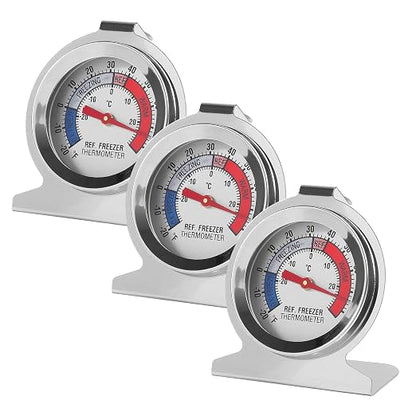 3Pcs Refrigerator Thermometer -30~30°C/-20~80°F Fridge Analog Freezer by Dorhea