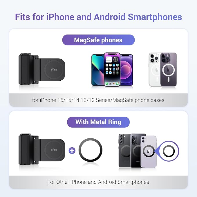 KIWIFOTOS for Magsafe Phone Camera Grip Magnetic Phone Tripod Handle - Image 5