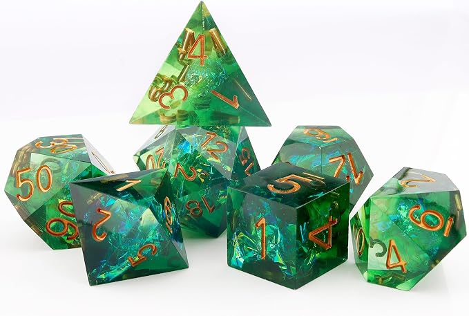 Haxtec Sharp Dice Resin DND Dice Set Polyhedral D&D Dice - Image 8