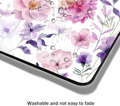 Mouse Pad, Cute Purple Watercolor Flowers Mouse Pads - Image 4