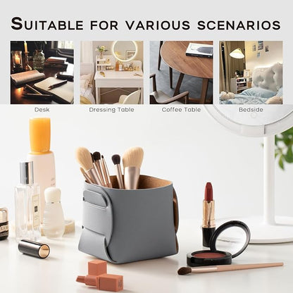 HOMIEAZICOZI 2-Pack Cork Leather Desk Accessories Storage - Image 5