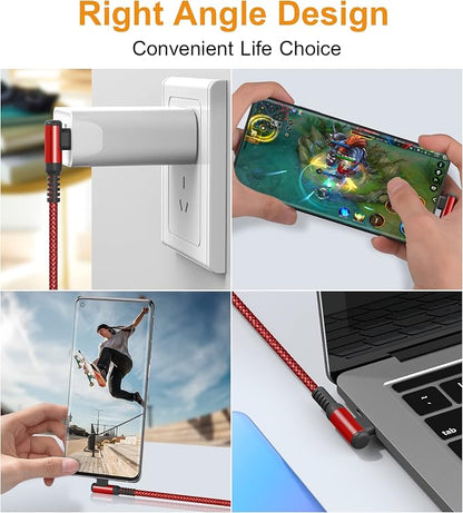 sweguard USB Type C Charger Cable Right Angle iPhone 16 Charger Nylon Braided - Image 4