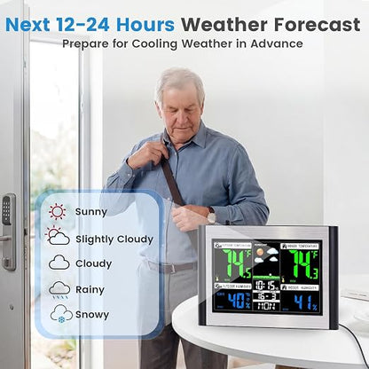 Weather Stations Wireless Indoor Outdoor Thermometer, Color Display Digital - Image 5