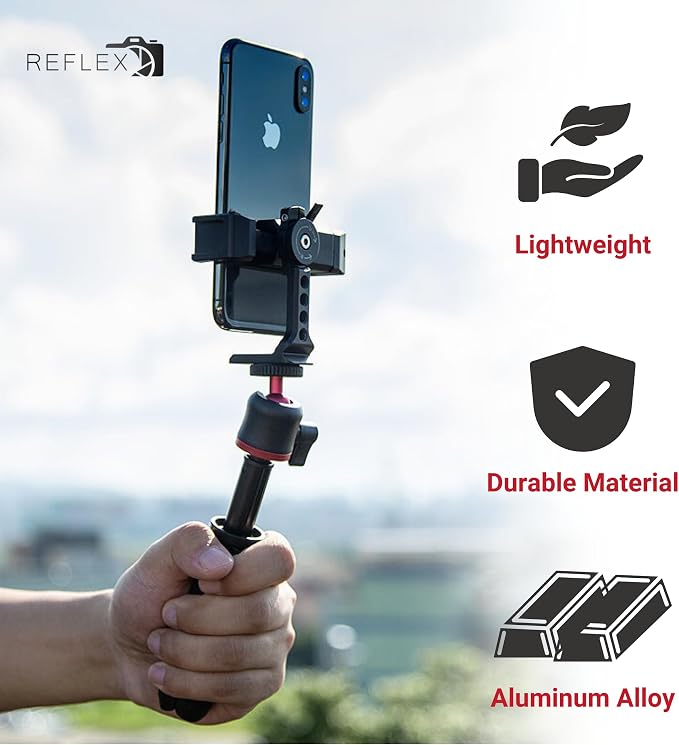 REFLEX CAMERA Metal Mobile Phone Tripod Mount, 360° Rotatable - Image 4