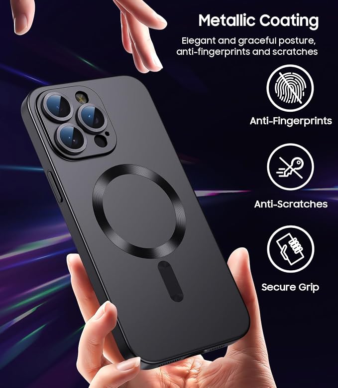 Magnetic for iPhone 15 Pro Case Slim Soft Silicone Bumper Shockproof Metallic - Image 5