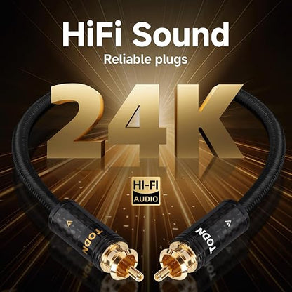 TODN Hi End RCA Cables Audiophile RCA to RCA Stereo HiFi Audio Cable - Image 5