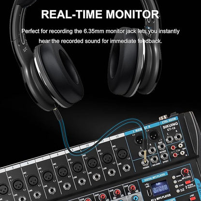 12 Channel Audio Interfacer Sound Board Mixer DJ Mixer 16-Bit DSP Effect USB - Image 6