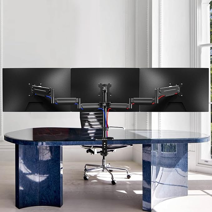 Pholiten Triple Monitor Desk Mount, Triple Gas Spring Monitor Arm - Image 6
