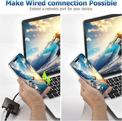 Type C to RJ45 Ethernet Adapter Network Adapter, Support 10/100Mbps Ethernet - Image 3