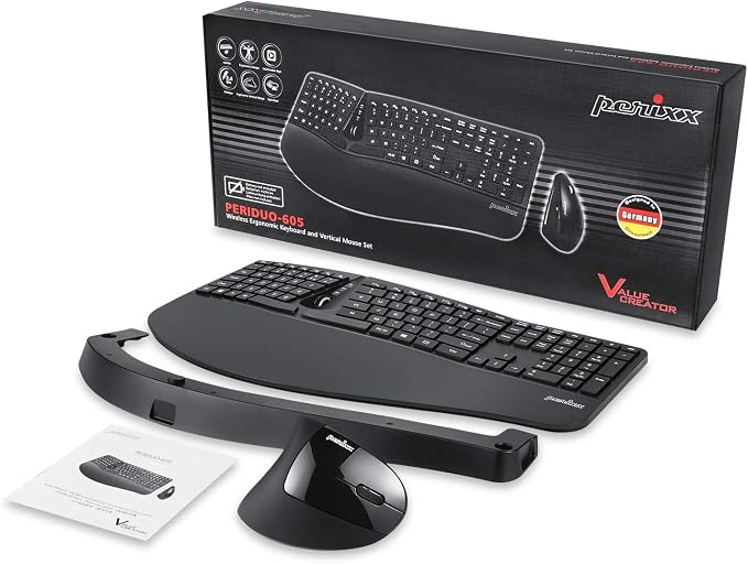 Perixx Periduo-605, Wireless Ergonomic Split Keyboard and Vertical Mouse Combo - Image 6