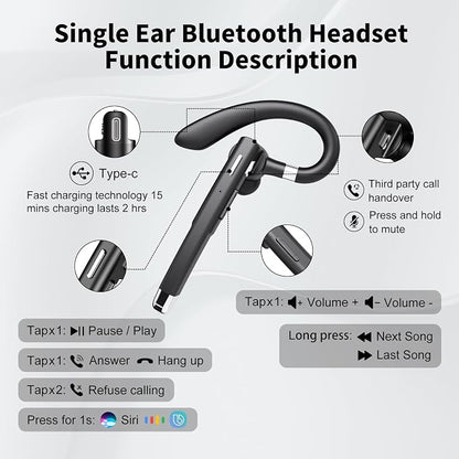 Bluetooth Headset, Wireless Earpiece - Image 4