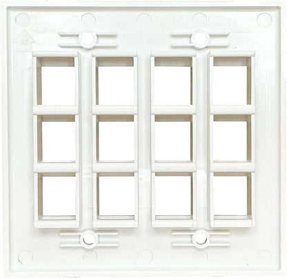 DIYTECH Keystone Wall Plate, 2 Gang Keystone Wall Plate, 12 Port Keystone Jack - Image 5