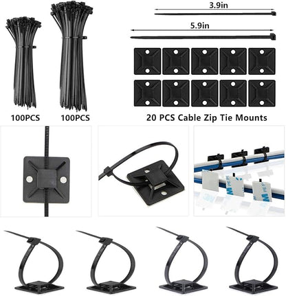 ELII 327PCS White Cable Management Kit 4 Cable Cable Sleeves, 65 Cable Clips - Image 7