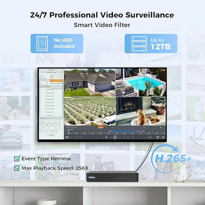Hiseeu 12MP PoE NVR Network Video Recorder, Work - Image 6