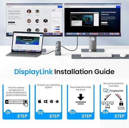 DisplayLink Docking Station Triple 4K@60Hz Monitor - Image 9