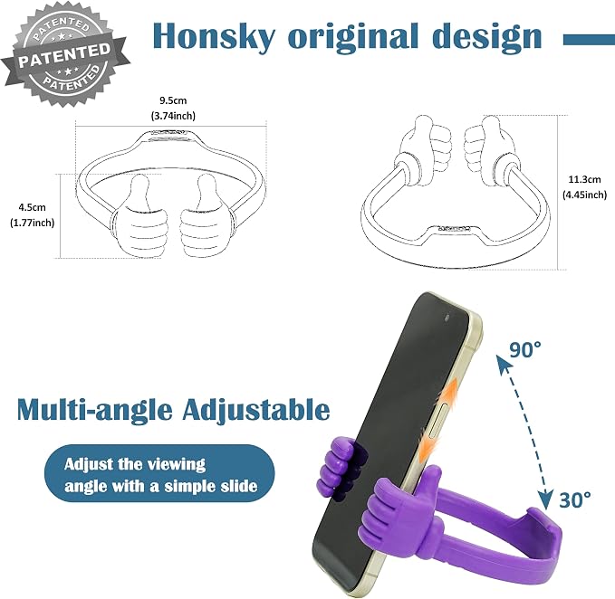 Honsky Thumbs-up Cell Phone Stand Holder, Tablet Stand Cradle - Image 3
