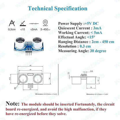 WWZMDiB 2 Pcs HC-SR04 Ultrasonic Sensor Module Compatible - Image 3