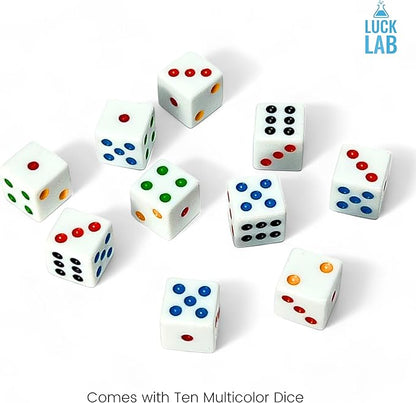Luck Lab 10 Piece D6 Multicolor Pip Dice Pack - Image 2