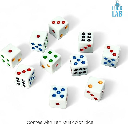 Luck Lab 10 Piece D6 Multicolor Pip Dice Pack - Image 2