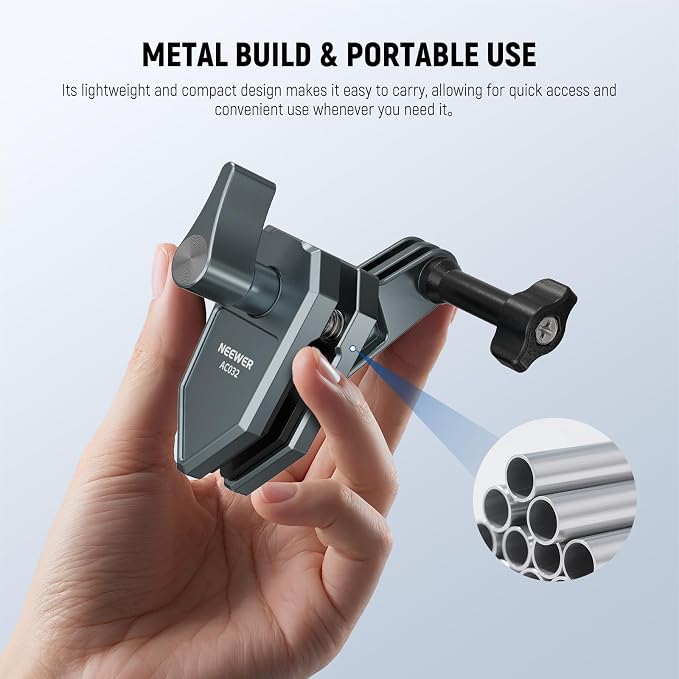 NEEWER Motorcycle Windshield Action Camera Clamp Mount, Aluminum Alloy Clip - Image 6