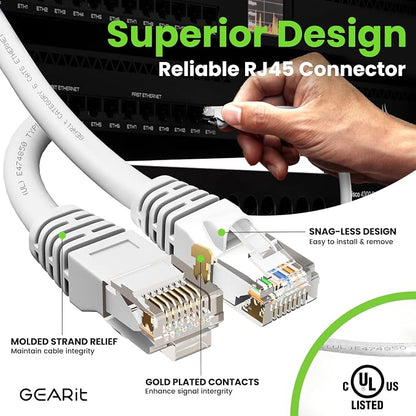 GEARit Cat 6 Ethernet Cable Cat6 Network Patch, Snagless Cord, Internet - Image 4