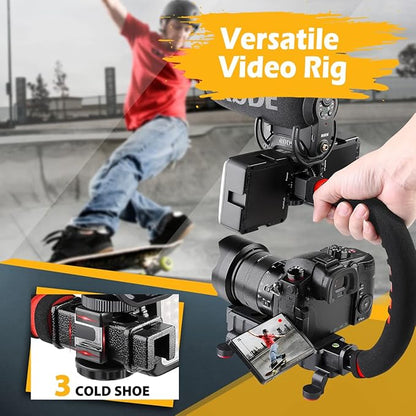 Zeadio Camera Smartphone Stabilizer, Handle Grip Handheld Video Rig, - Image 4