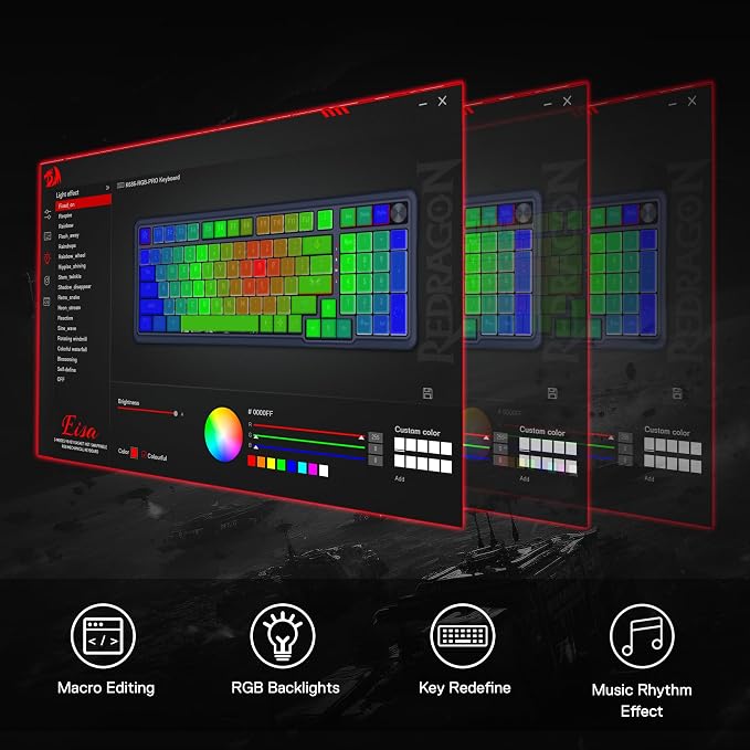 Redragon K686 PRO 98 Keys Wireless Gasket RGB Gaming Keyboard, 3-Mode PBT - Image 9