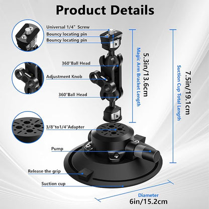 6" Camera Suction Cup Mount - Image 5