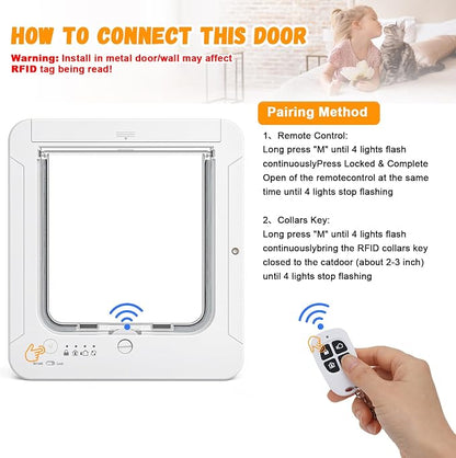 Smart Cat Door for Interior & Exterior, RFID Cat Pet Door - Image 4