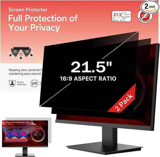 bersem 2 Pack 21.5 Inch Monitor Computer Privacy Screen Filter by BERSEM