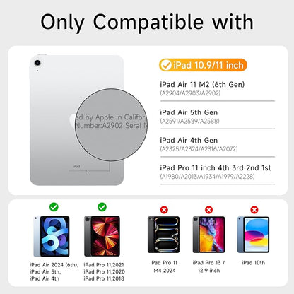 HOU iPad Air 11 Case with Keyboard Detachable Rotatable Magnetic Full - Image 2