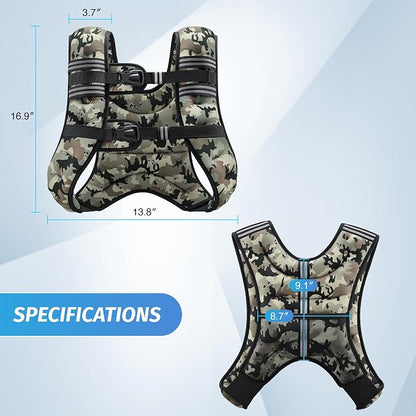 ZELUS Weighted Vest, 6lb/8lb/12lb/16lb/20lb/25lb/30lb Weight Vest - Image 8