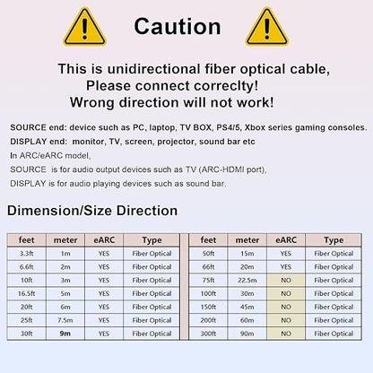 Fiber Optic HDMI 2.1 Cable – Ultra High Speed 48Gbps, Supports 8K@60Hz /4K/120Hz - Image 8